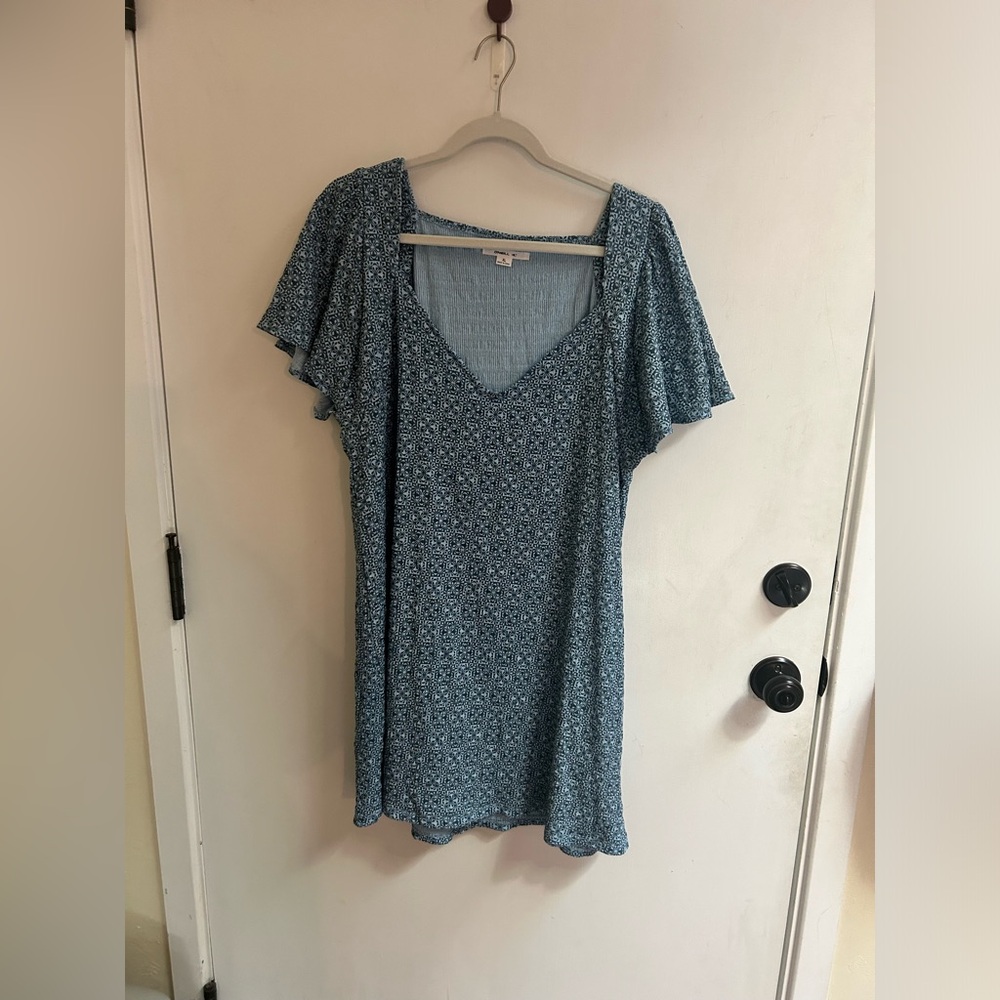 Oneill blue short sleeve mini dress size XL